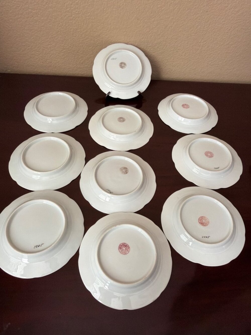 Set of 10 Vintage Austria Carlsbad Porcelain Bread Dessert Plates Gold Trim 6” - Picture 7 of 16